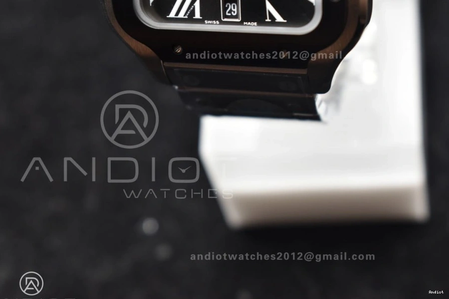 MIYOTA 1:1 Cartier Black Best 40mm on Dial SS Santos Gray Edition 9015 SS de Bezel Bracelet BVF 0401